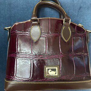 Small Dooney & Burke Faux Croc Print Burgundy Bag
